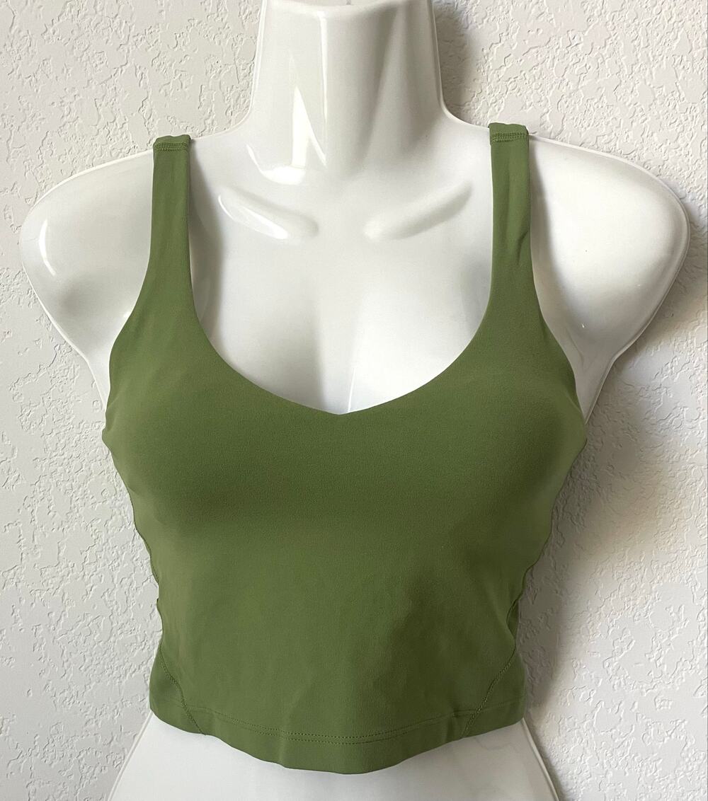Lululemon Align Tank Top Olive Green With Classic Scoop Neckline  - SIZE 2